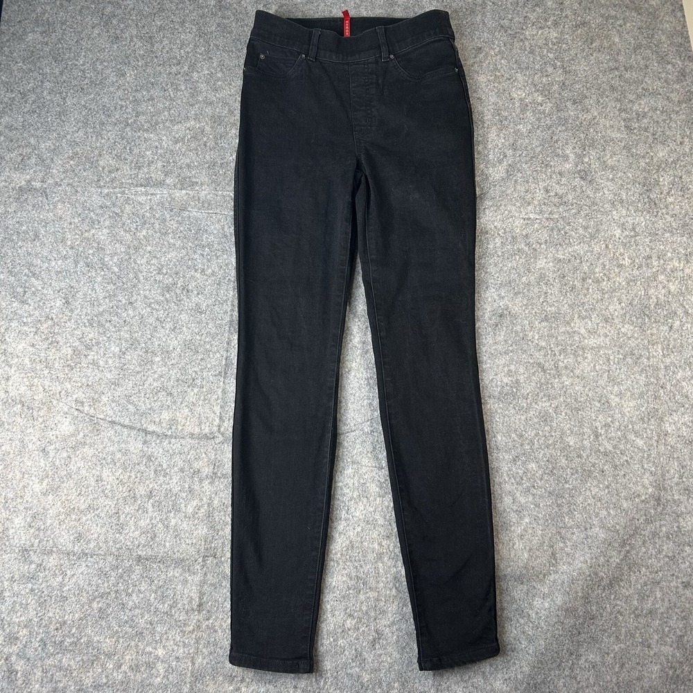 Spanx Ankle Skinny Jeans Women's Small High Rise Stretch Black Denim